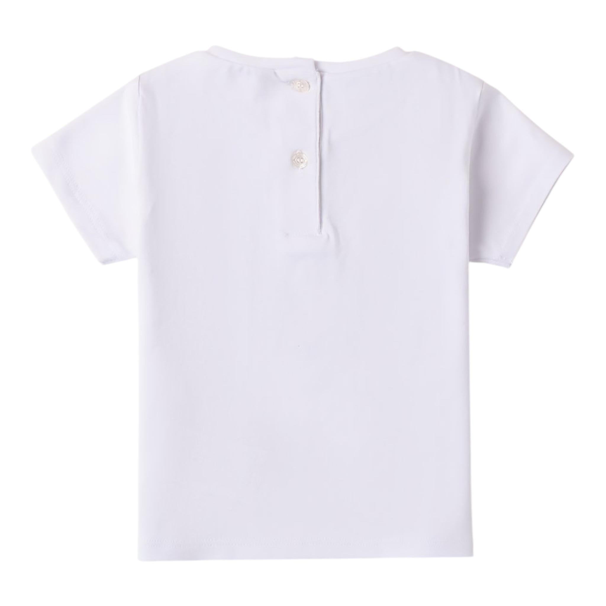 Sarabanda T-Shirt Girocollo Tinta Unita con Stampa per Neonata 0B312N BIANCO SARABANDA 