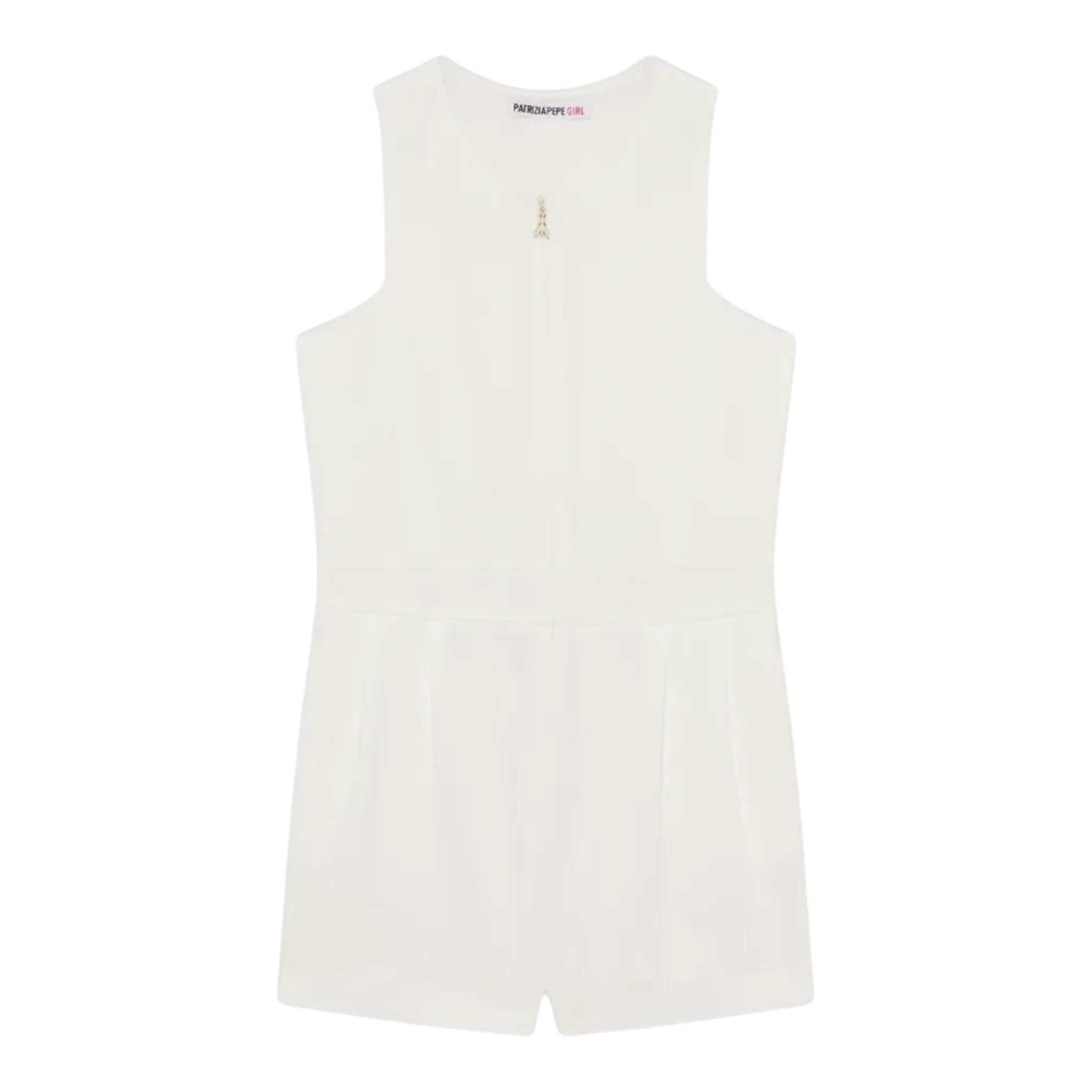 Patrizia Pepe Tutina Intera Tinta Unita per Bambina 7T0018 BIANCO PATRIZIA PEPE 