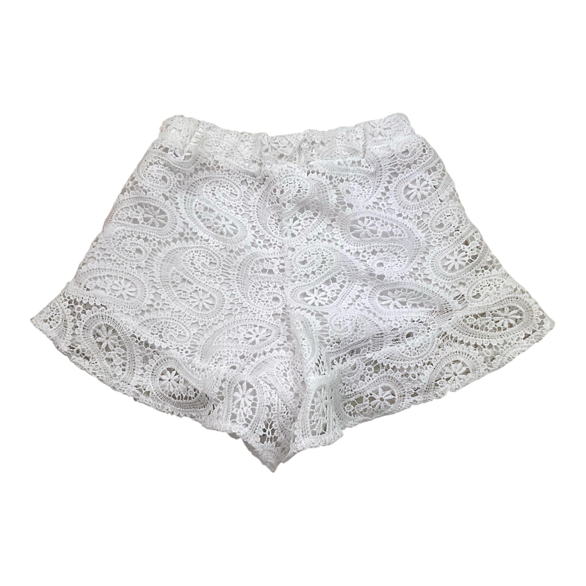 Twinset Completo Top-Short Tinta Unita Traforato per Bambina 251GJ2QR7 BIANCO TWINSET 