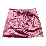 John Richmond Gonna Tinta Unita Con Fiocco Rosa Per Bambina