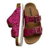 Colors Of California Ciabatta Tinta Unita Glitterata Fuxia Per Bambina