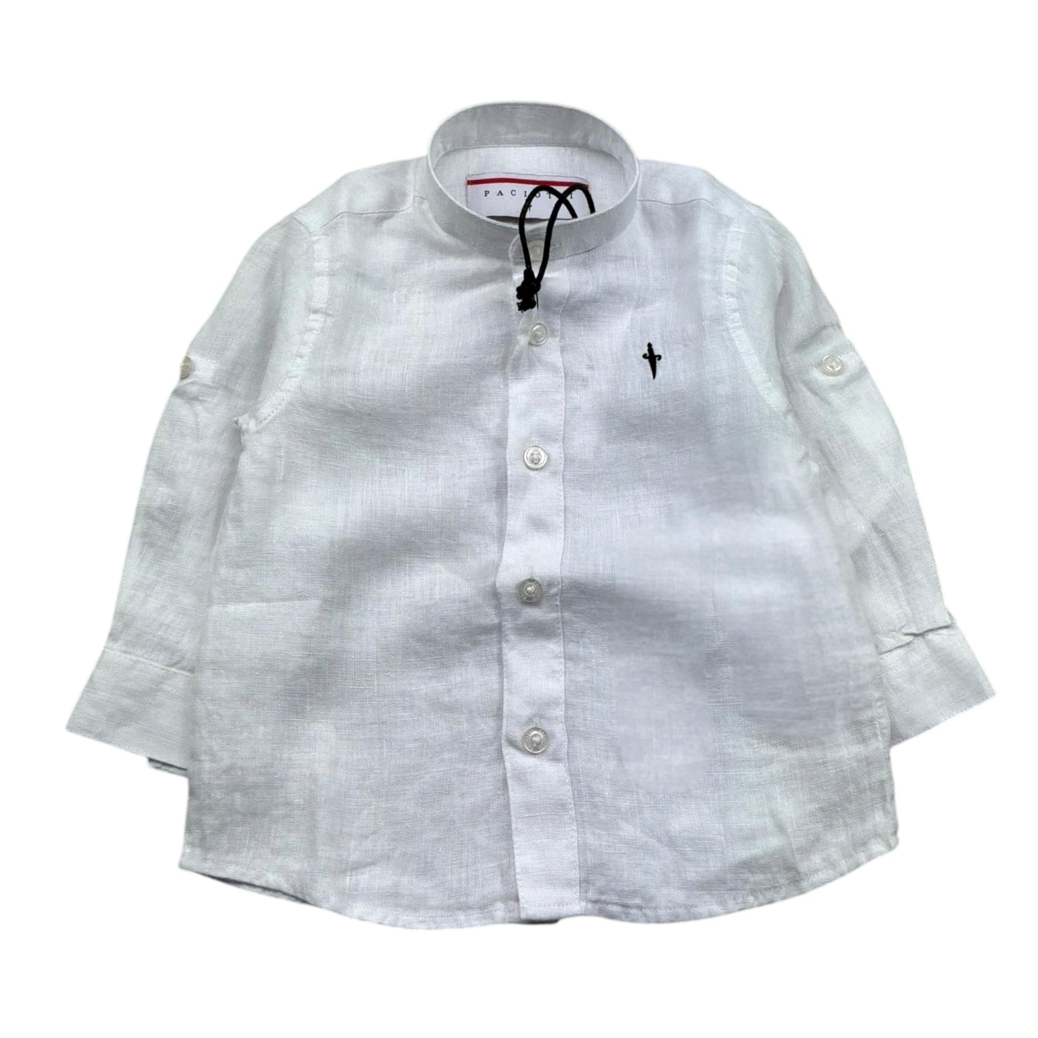 Cesare Paciotti Camicia Manica Lunga Tinta Unita con Logo per Neonato CMP5156B BIANCO CESARE PACIOTTI 