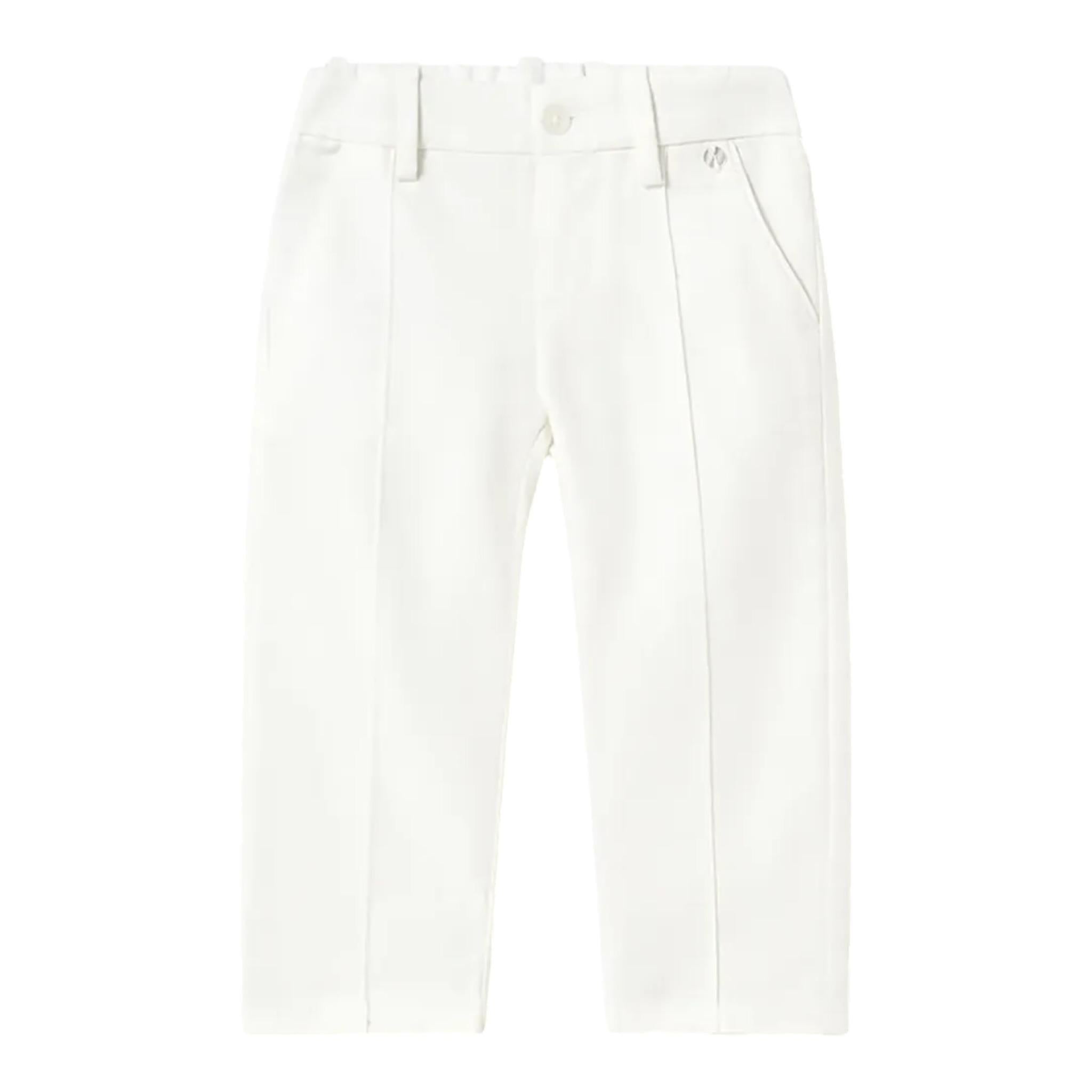 Mayoral Pantalone tinta unita con Girovita Regolabile Bianco per Bambino 1576X BIANCO MAYORAL 