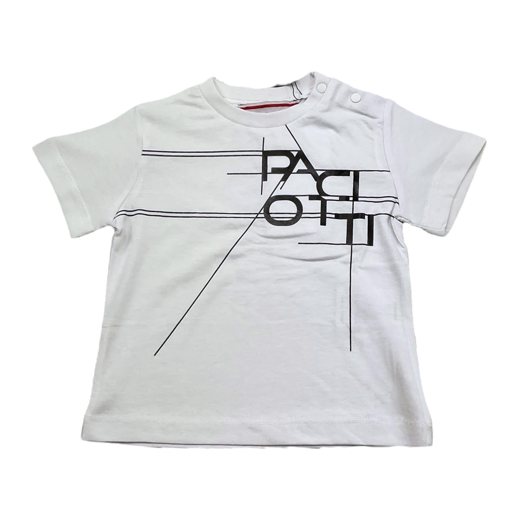 Cesare Paciotti T-Shirt Girocollo Tinta Unita con Stampa per Neonato TSP5165B BIANCO CESARE PACIOTTI 