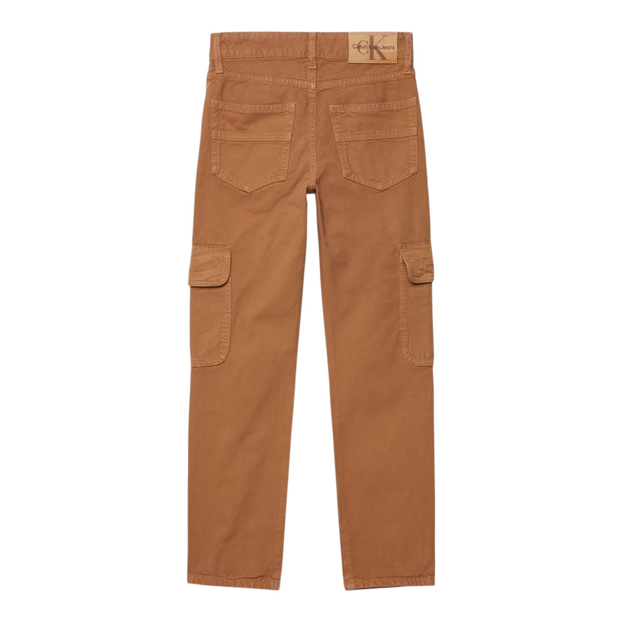 CALVIN KLEIN pantalone tinta unita modello cargo Biscotto per Bambino IB0IB01708 BISCOTTO CALVIN KLEIN 