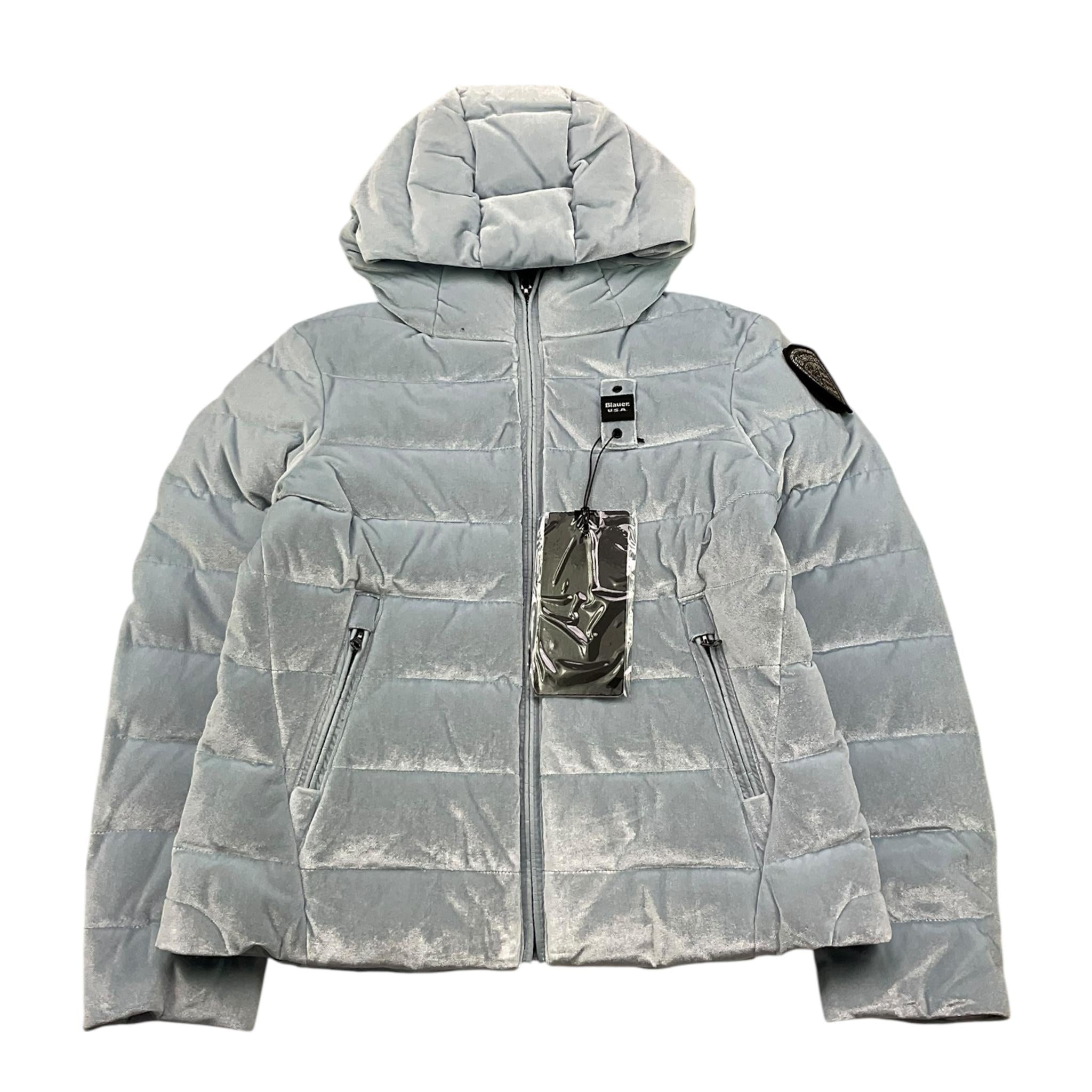 BLAUER giubbino tinta unita cn cappuccio in velluto Azzurro per Bambina 24WBLGC03516 AZZURRO BLAUER 