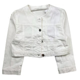 Lu Lu By Miss Grant Giubbino In Denim Tinta Unita Bianco Per Bambina