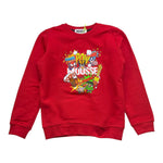 MOUSSE felpa tinta unita girocollo con stampa Rosso per Bambino KFG371R ROSSO MOUSSE 