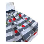 Monnalisa Abito Bicolore con Fantasia Ciliegie per Neonata 315908 BIANCO/BLU MONNALISA 