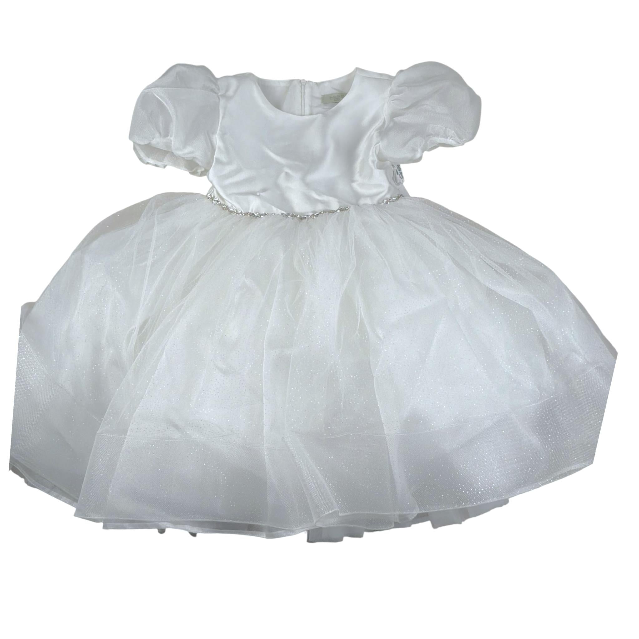 Bella Brilli Abito Cerimonia Tinta Unita con Tulle per Bambina 2 BIANCO BELLA BRILLI 