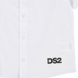 Dropseason2 Camicia Mezza Manica Tinta Unita con Logo per Bambino K048 BIANCO DROPSEASON2 