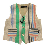 Daniele Alessandrini Gilet Tinta Unita con Fantasia A Righe per Bambino 1296B00300 BEIGE DANIELE ALESSANDRINI 