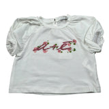 M+E' T-Shirt Girocollo Tinta Unita con Stampa per Neonata UE1424 BIANCO M+E' 