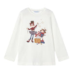 MAYORAL shirt girocollo tnta unita con stampa Bianco per Bambina 4072X BIANCO MAYORAL 