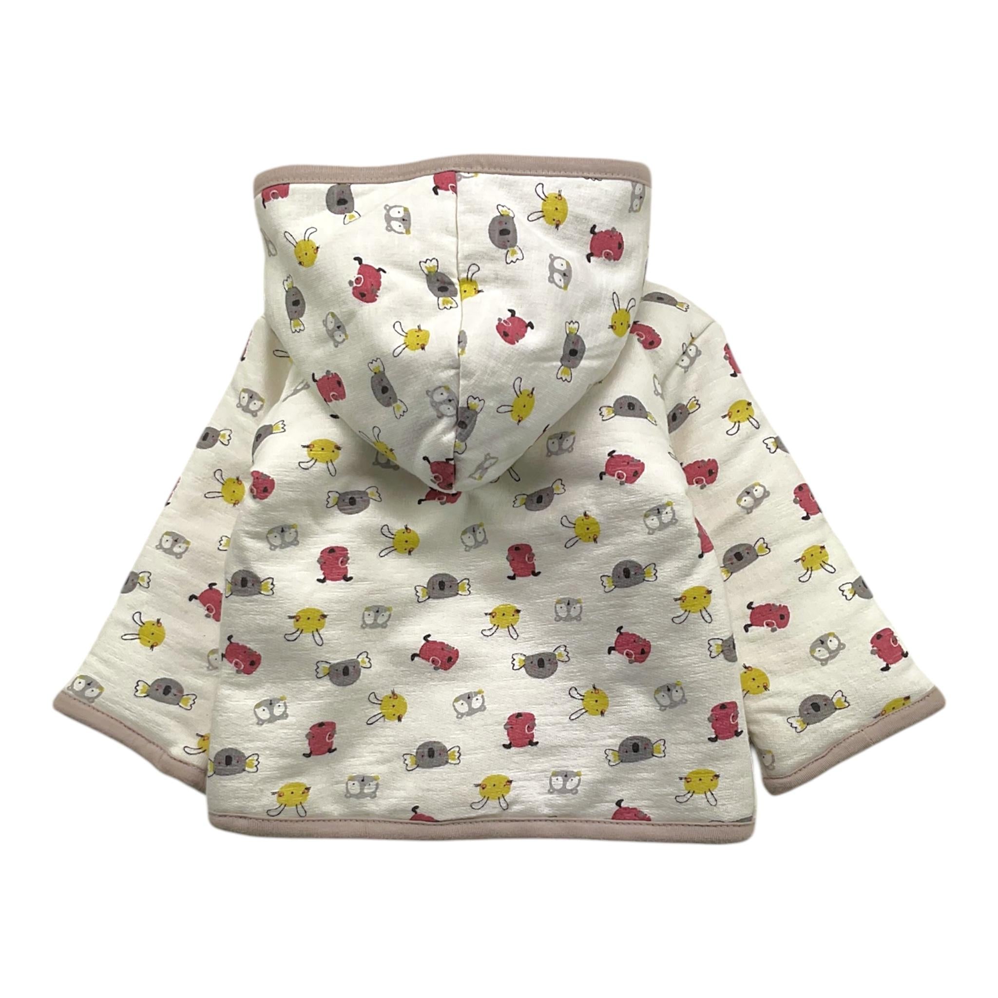 YATSI BABY completo 3pz pantalone-shirt-giubbino tinta unita con cappuccio bottoni e stampa Panna per Neonato 24431550 PANNA YATSI BABY 