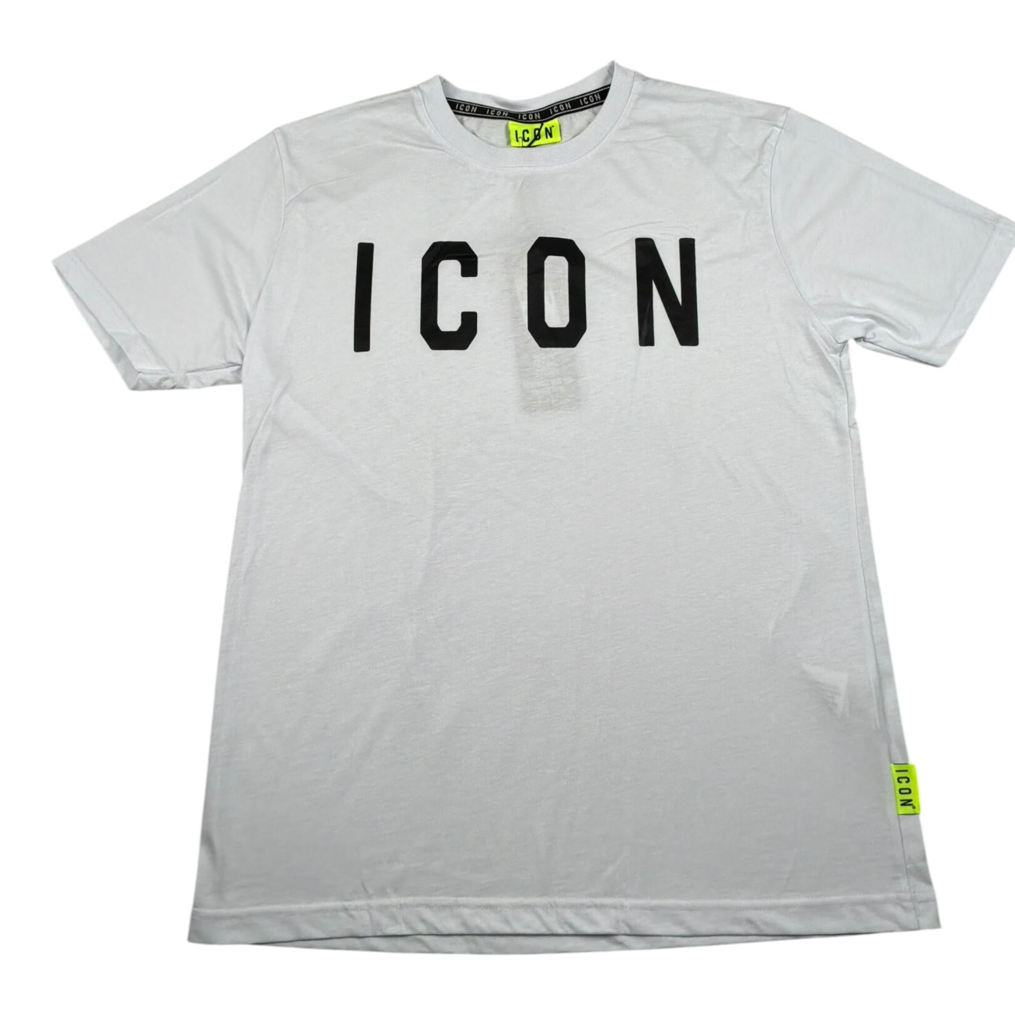 Icon T-Shirt Girocollo Tinta Unita con Logo per Bambino IBKS00489 BIANCO ICON 