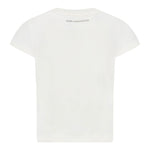 Karl Lagerfeld T-Shirt Girocollo tinta unita con Stampa Panna per Bambina Z30447 PANNA KARL LAGERFELD 