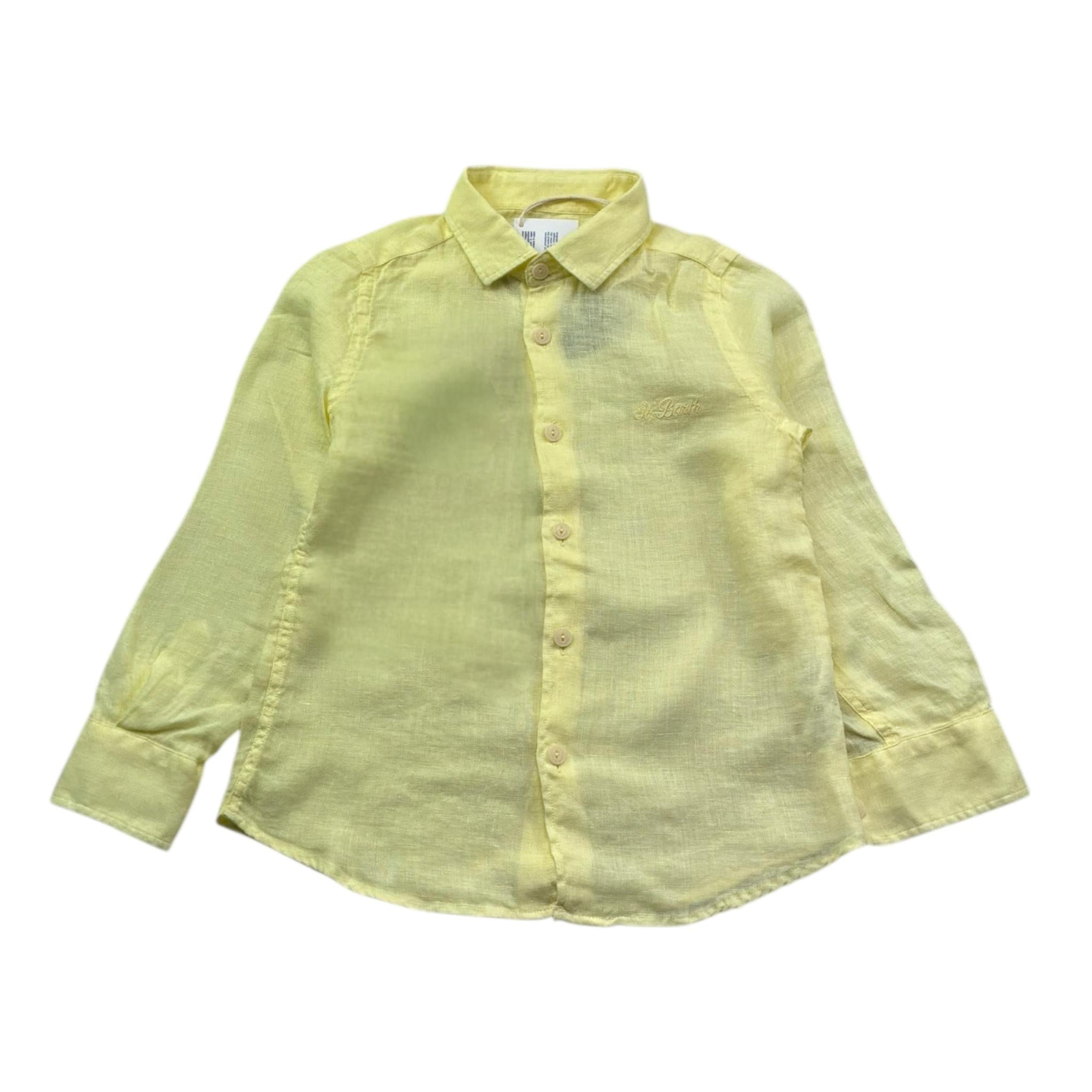 Saint Barth Camicia Manica Lunga Tinta Unita per Bambino 00556L GIALLO SAINT BARTH 