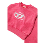 Diesel Felpa Chiusa Girocollo Tinta Unita con Logo per Bambina J02256 FUXIA DIESEL 