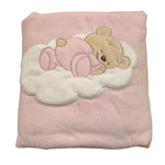 NANAN coperta tinta unita con stampa Rosa per Neonata AI24004R ROSA NANAN 