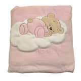 NANAN coperta tinta unita con stampa Rosa per Neonata AI24004R ROSA NANAN 