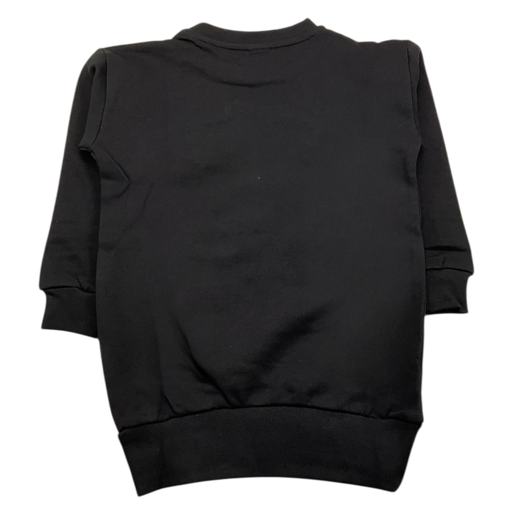 FUN & FUN abito felpa girocollo tinta unita con applicazioni Nero per Bambina FBDR00218 NERO FUN & FUN 