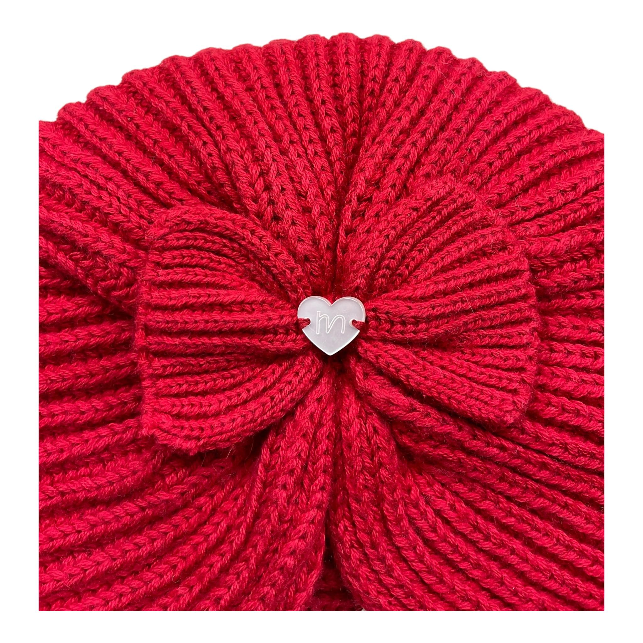 MINI BANDA cappello tinta unita con fiocco Rosso per Neonata 3A368 ROSSO MINI BANDA 