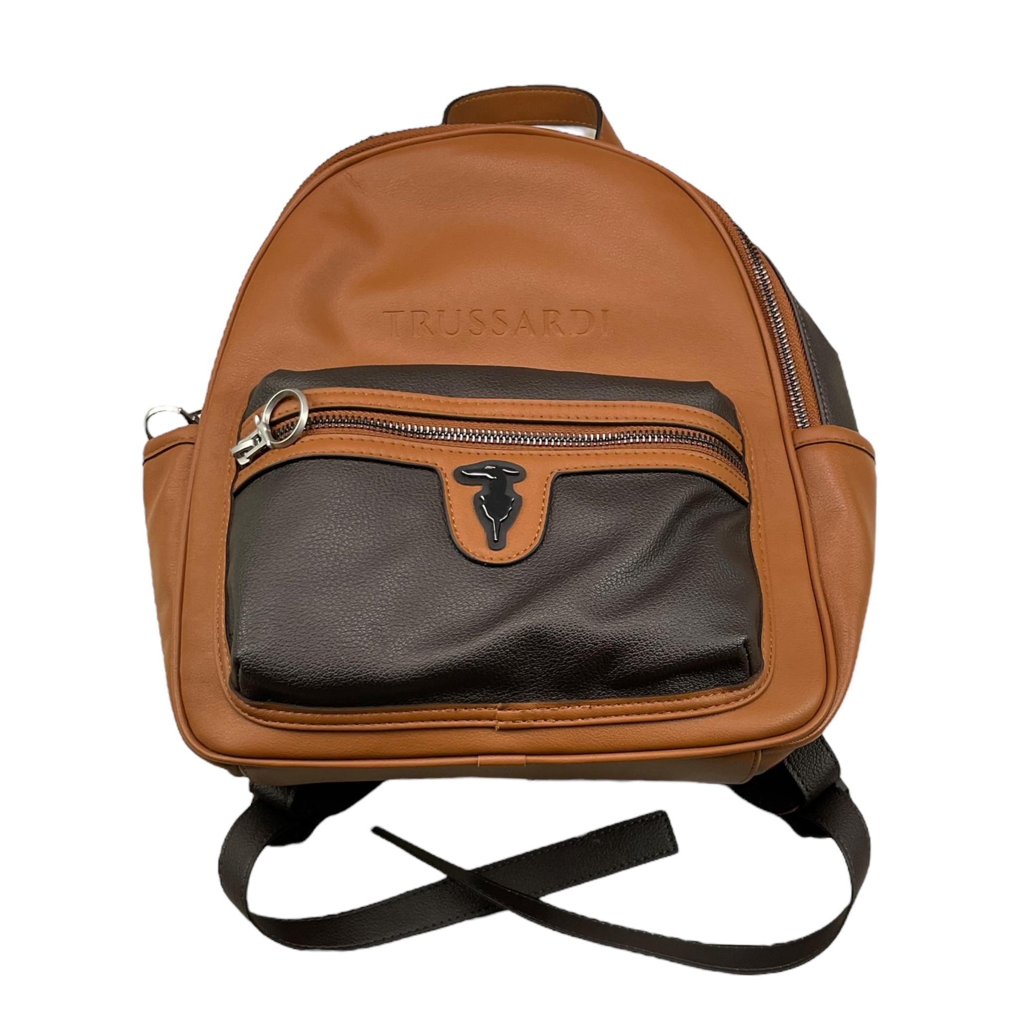 TRUSSARDI zaino bicolore in vera pelle Marrone per Bambino TBA25148ZA MARRONE TRUSSARDI 