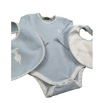 Trussardi Set 3 Pezzi Body Manica Lunga-Bavetta-Cappello per Neonato TLP26001TU AZZURRO TRUSSARDI 
