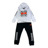Daniele Alessandrini Completo 2 Pezzi Felpa-Pantalone Bicolore Bianco/Nero per Neonato
