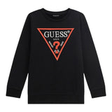 GUESS felpa chiusa girocollo tinta unita con stampa logo Nero per Bambino L73Q09KAUG0 NERO GUESS 