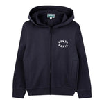 Kenzo Felpa con Zip E Cappuccio Tinta Unita con Logo per Bambino K61190 BLU KENZO 