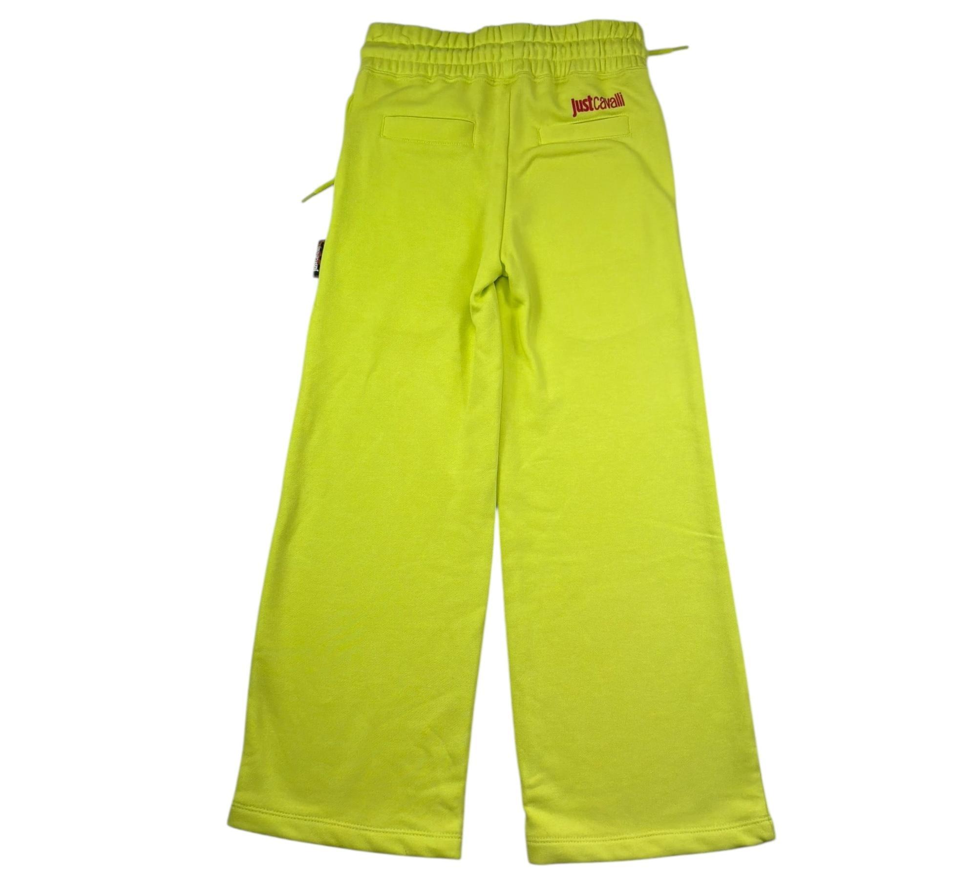 Just Cavalli Pantalone Tuta Tinta Unita Modello Palazzo per Bambina JGP26004PA VERDE JUST CAVALLI 