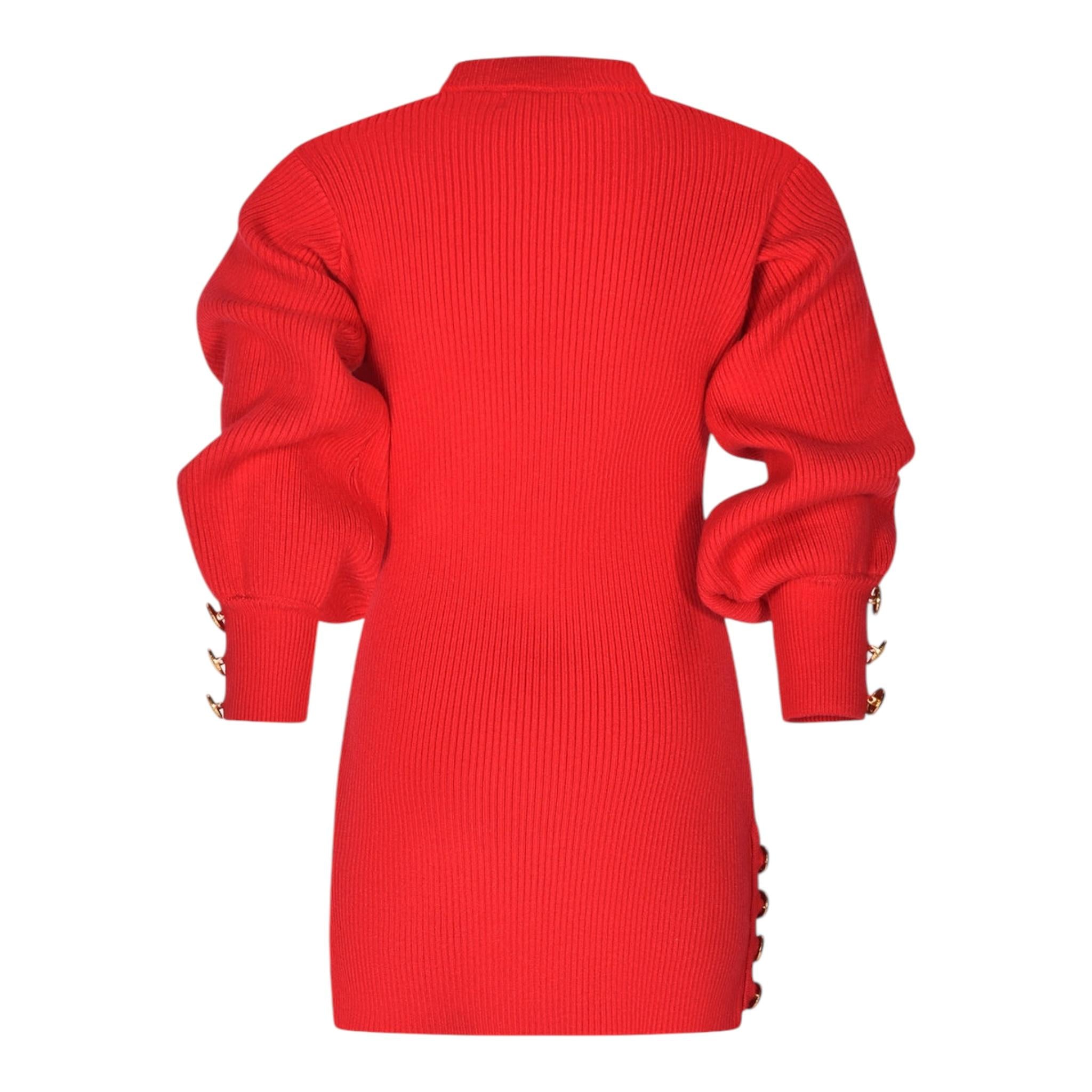 FUN & FUN abito in maglia tinta unita mezzo collo Rosso per Bambina FBDR00293 ROSSO FUN & FUN 