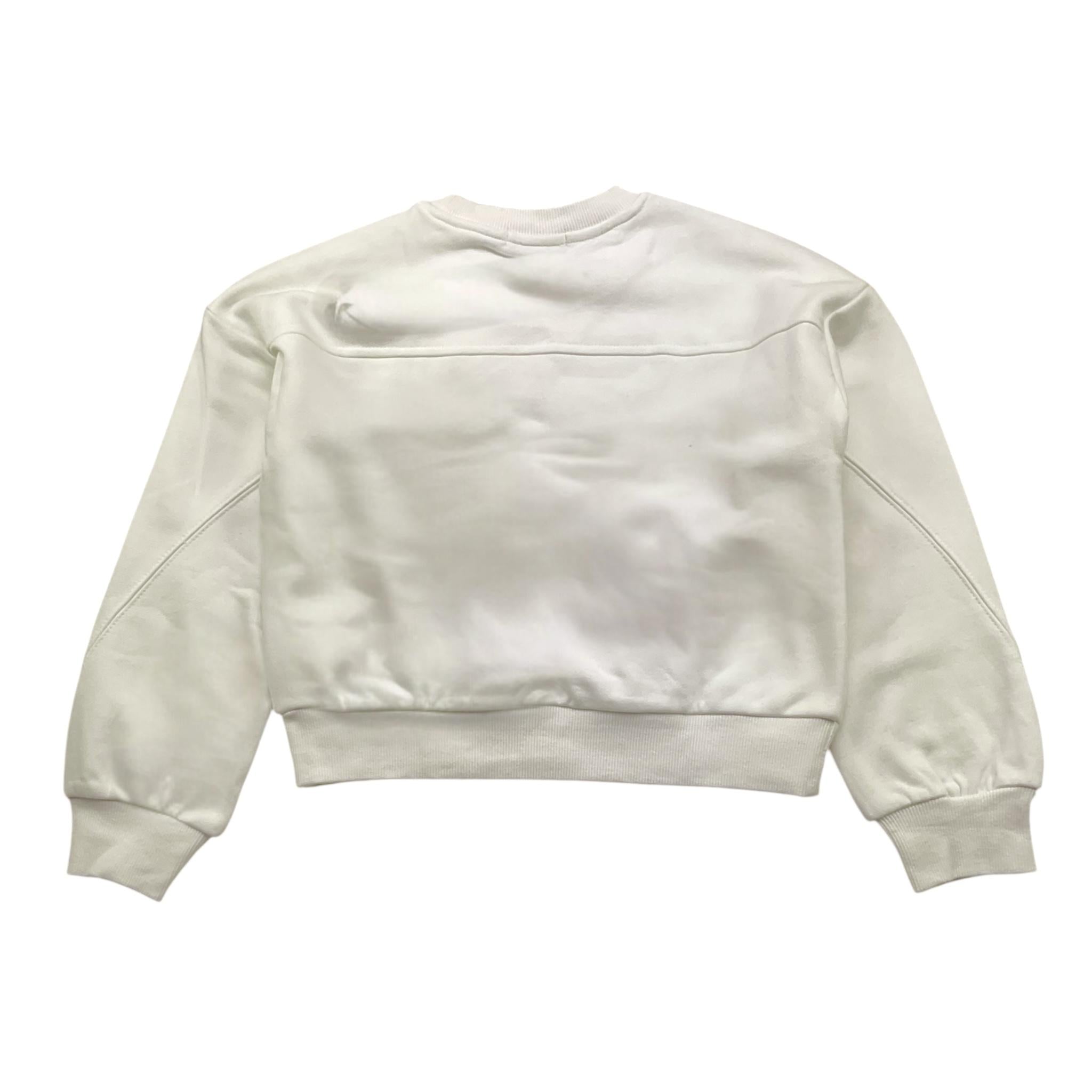 MET felpa girocollo tinta unita con stampa Bianco per Bambina ME583 BIANCO MET 