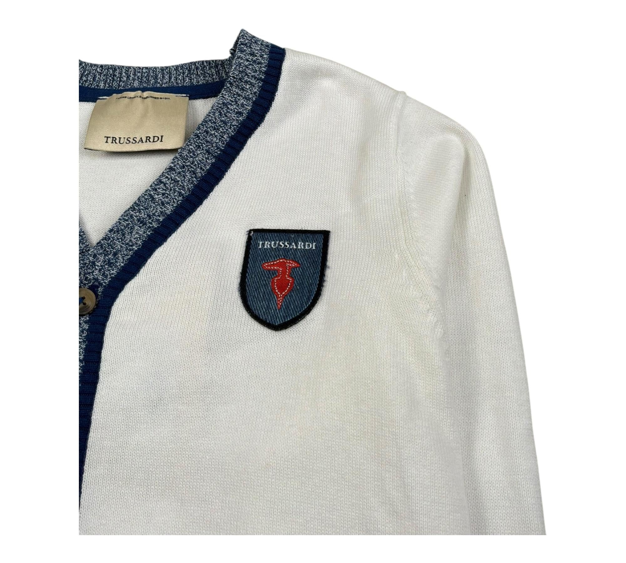 Trussardi Cardigan Tinta Unita con Bottoni E Stampa per Bambino TBP26148CD PANNA TRUSSARDI 