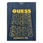 GUESS shirt girocollo tinta unita con stampa Blu per Bambino L3BI38IZ14 BLU GUESS 