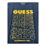 GUESS shirt girocollo tinta unita con stampa Blu per Bambino L3BI38IZ14 BLU GUESS 