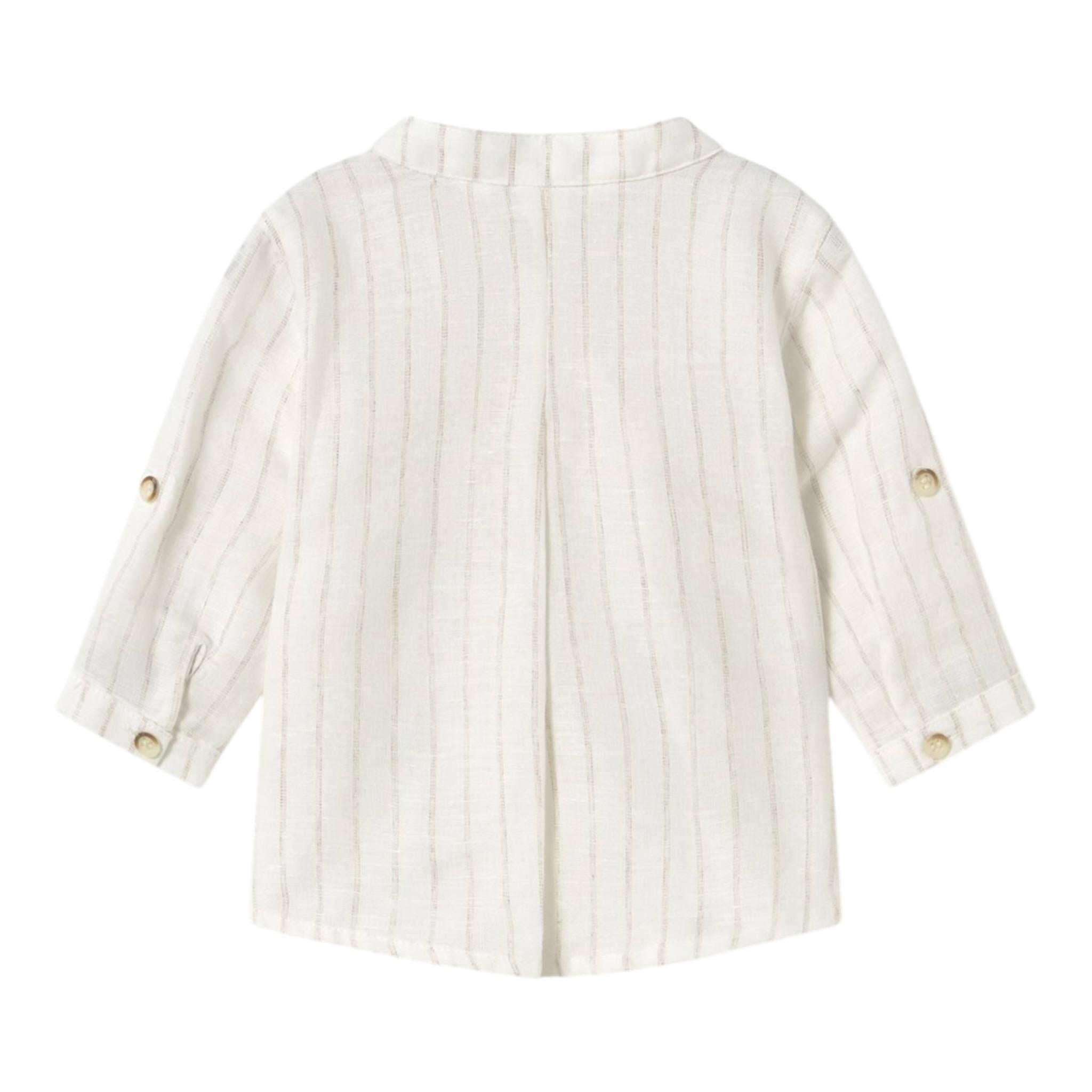 Mayoral Camicia tinta unita con Fantasia A Righe Panna per Neonato 11033X PANNA MAYORAL 