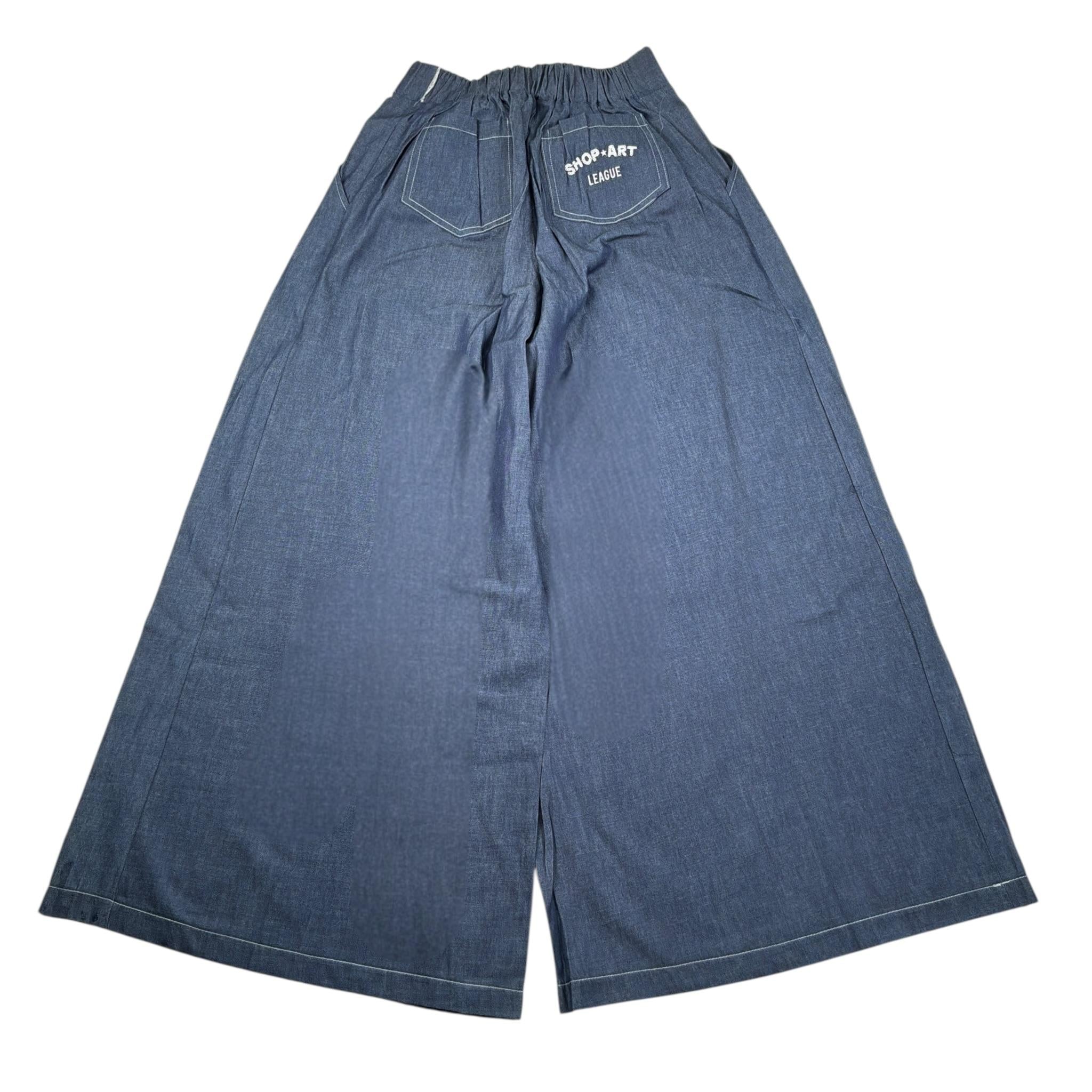 Shopart Pantalone tinta unita Modello Palazzo Blu per Bambina PNTSHA BLU SHOPART 