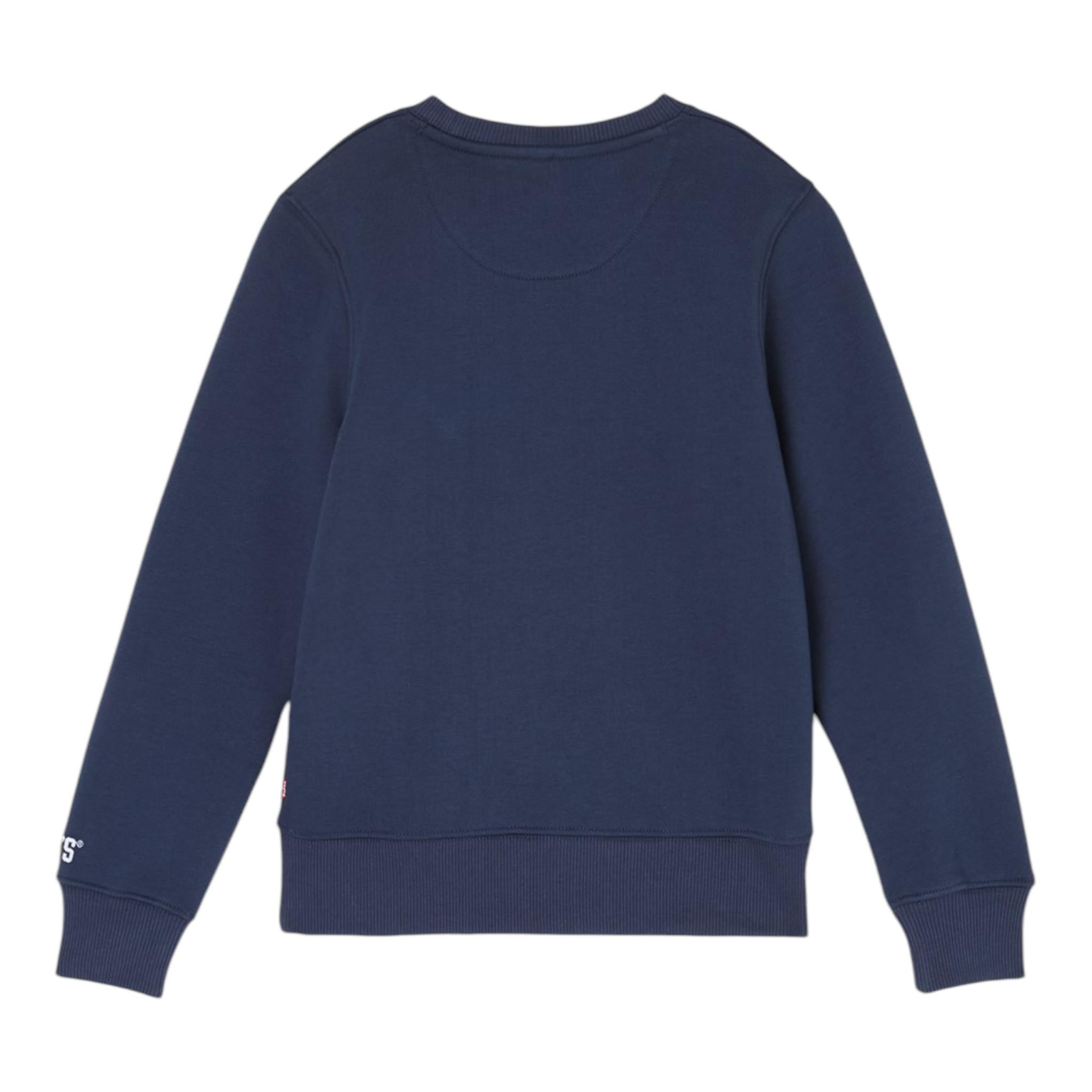LEVIS felpa chiusa girocollo tinta unita con stampa in contrasto Blu per Bambino 8EL507 BLU LEVIS 