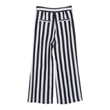 Moschino Pantalone Mod Palazzo Bicolore Con Fantasia A Righe  Bianco/Nero Per Bambina