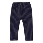 MINI BANDA pantalone tinta unita con fantasia a righe Blu per Neonato 37665 BLU MINI BANDA 