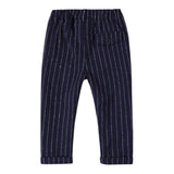 MINI BANDA pantalone tinta unita con fantasia a righe Blu per Neonato 37665 BLU MINI BANDA 