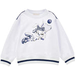 Monnalisa Felpa Chiusa Girocollo Tinta Unita con Stampa per Bambina 19E614 BIANCO MONNALISA 