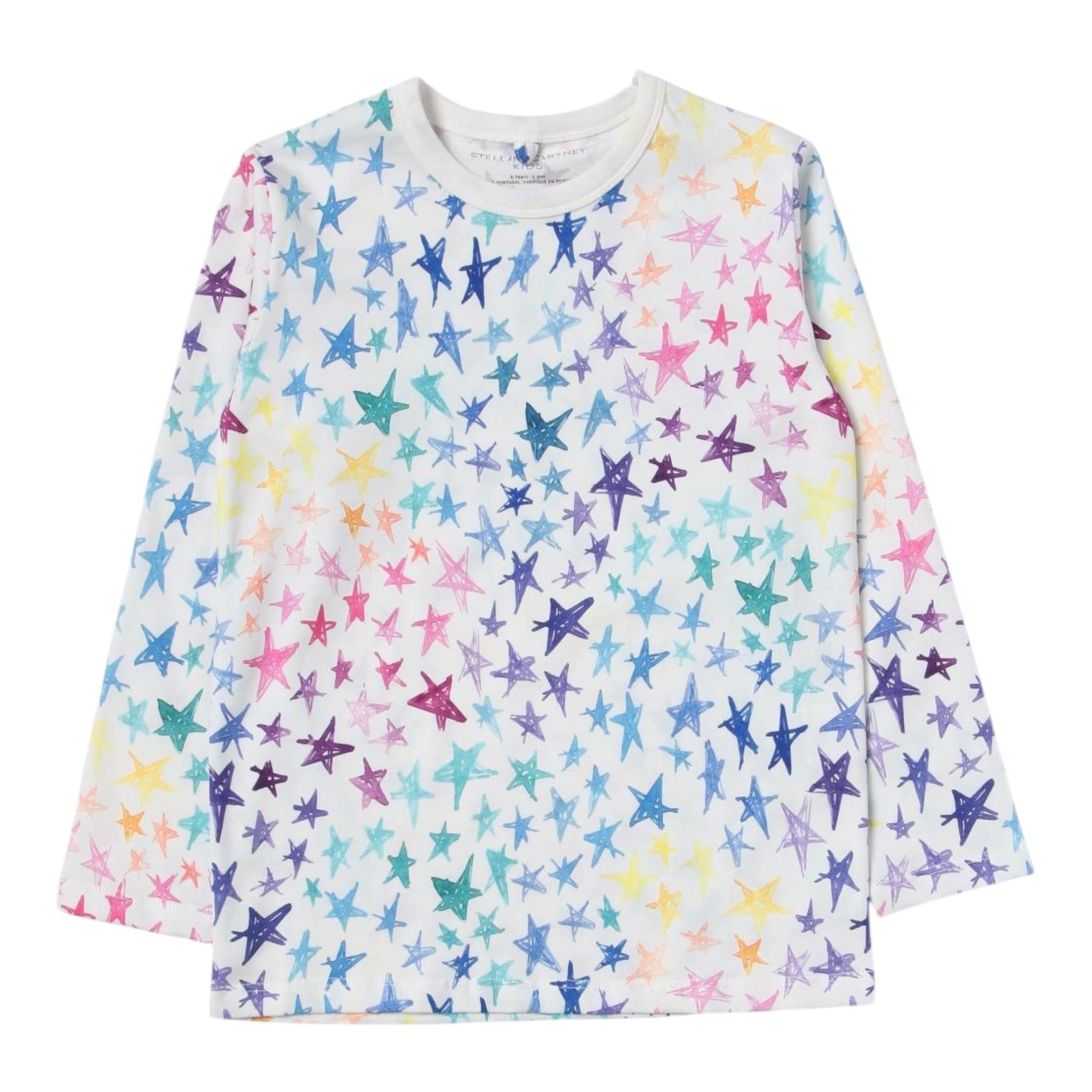 STELLA McCARTNEY shirt girocollo tinta unita fantasia stelle Bianco per Neonata TT8B30 BIANCO STELLA McCARTNEY 