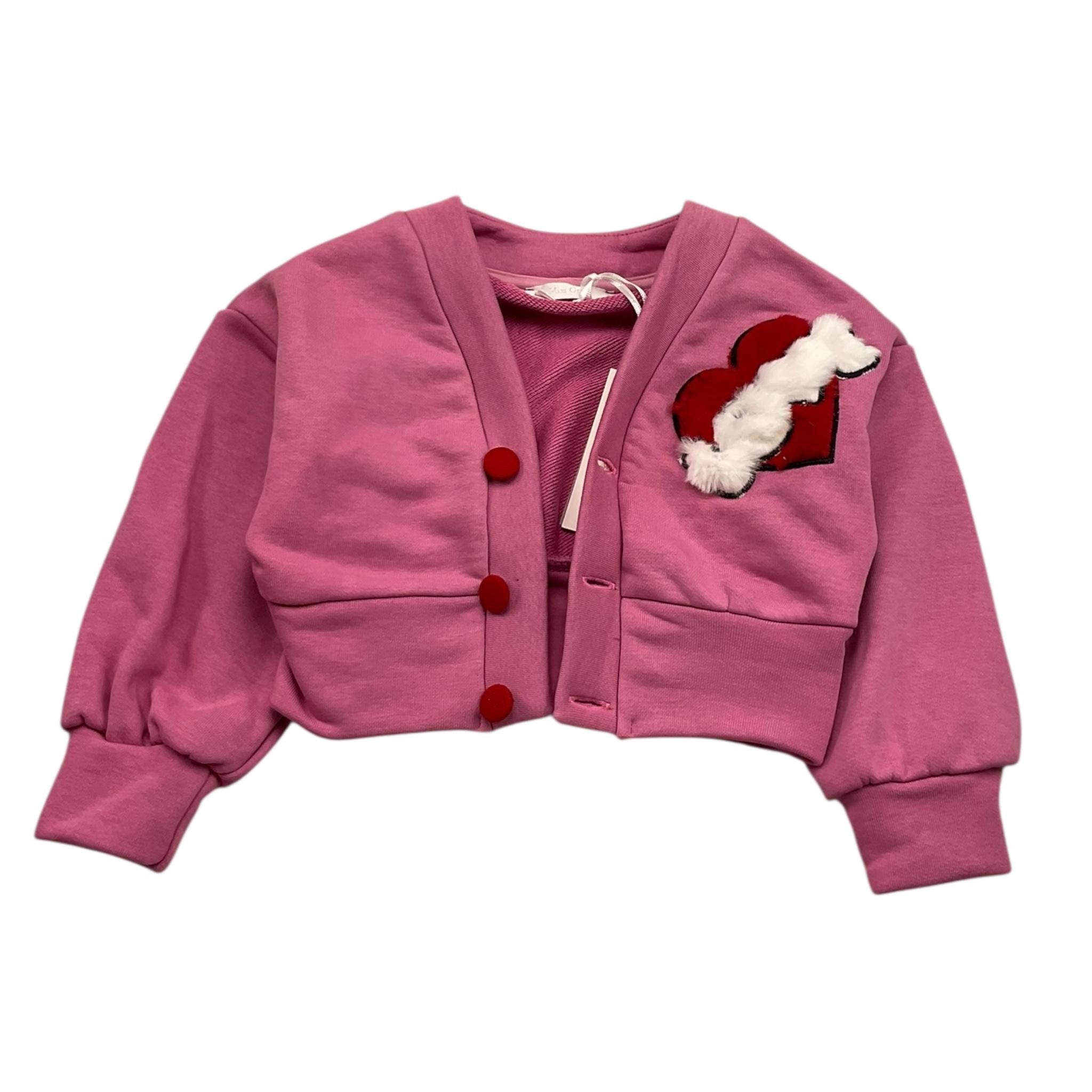 MISS GRANT cardigan tinta unita con bttoni e stampa Rosa per Neonata MG1136X ROSA MISS GRANT 
