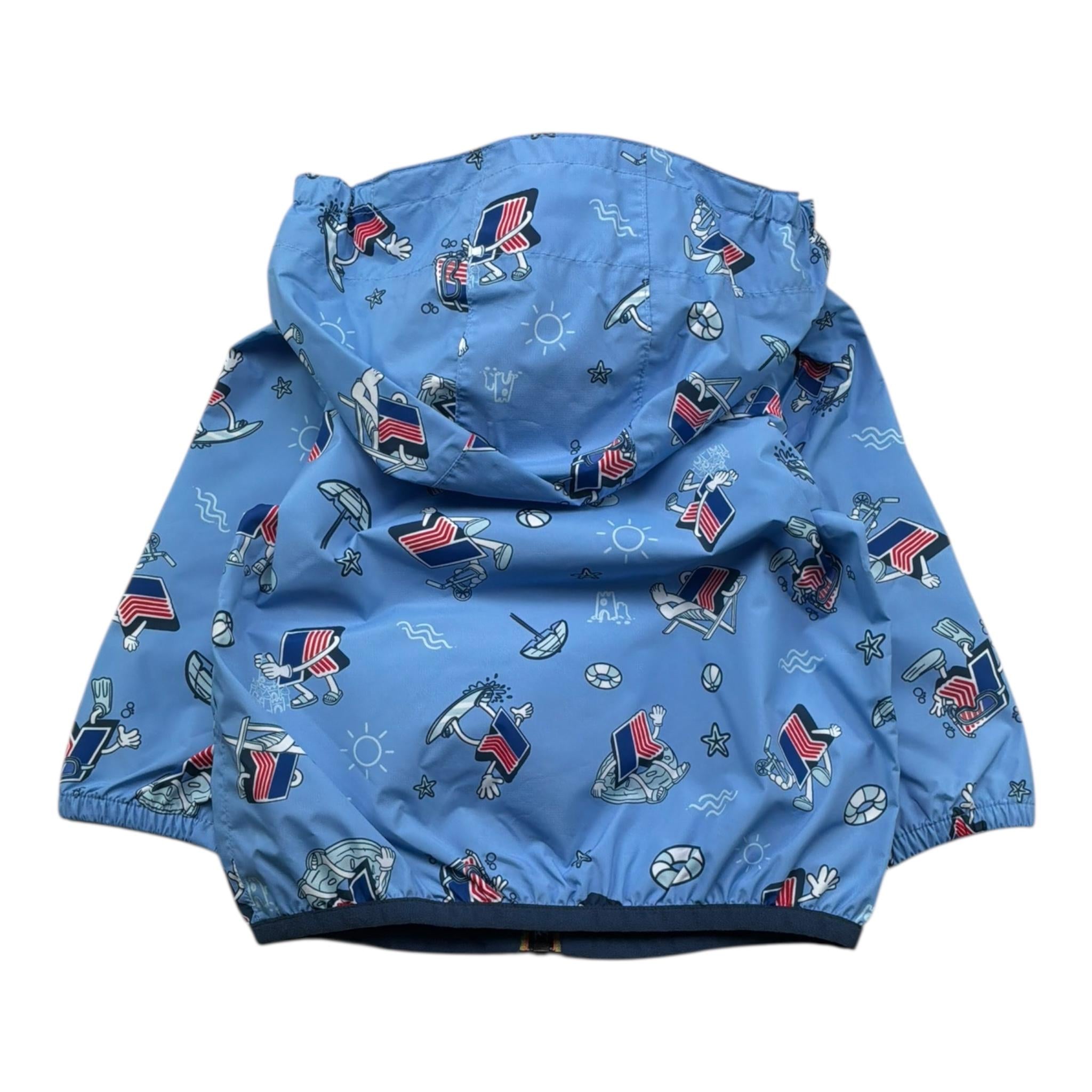 K-Way Giubbino Tinta Unita con Zip E Cappuccio per Neonato K2137YWX AZZURRO K-WAY 