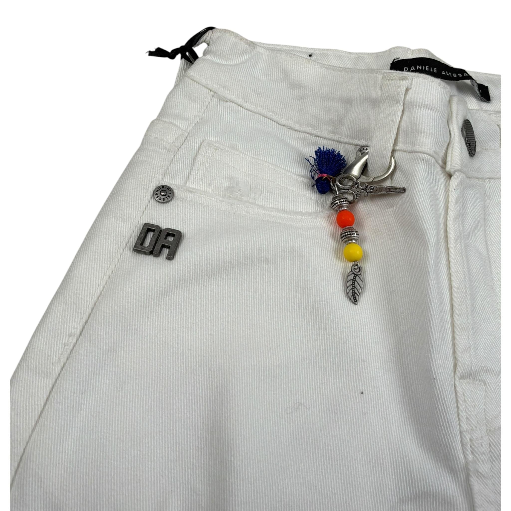 Daniele Alessandrini Jeans tinta unita con Strappi Bianco per Bambino 1235P0623J BIANCO DANIELE ALESSANDRINI 