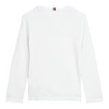 TOMMY HILFIGER shirt girocollo tinta unita con stampa in contrasto Bianco per Bambino KS0KS00202 BIANCO TOMMY HILFIGER 